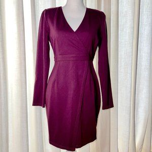 Lulu's beautiful wine-colored faux wrap dress, Size M